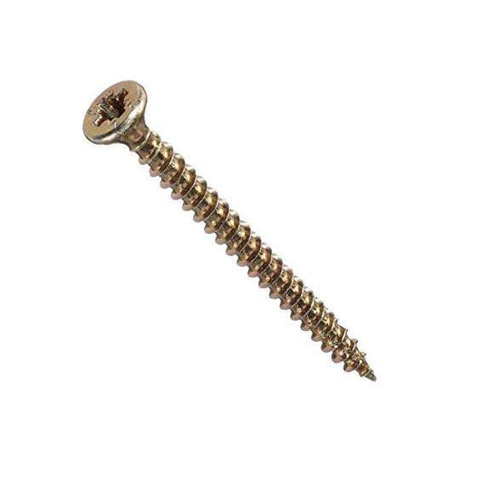 4.0 x 45 Pozi c/sk Chipboard Screws Yellow Diy 0287 (Large Letter Rate)