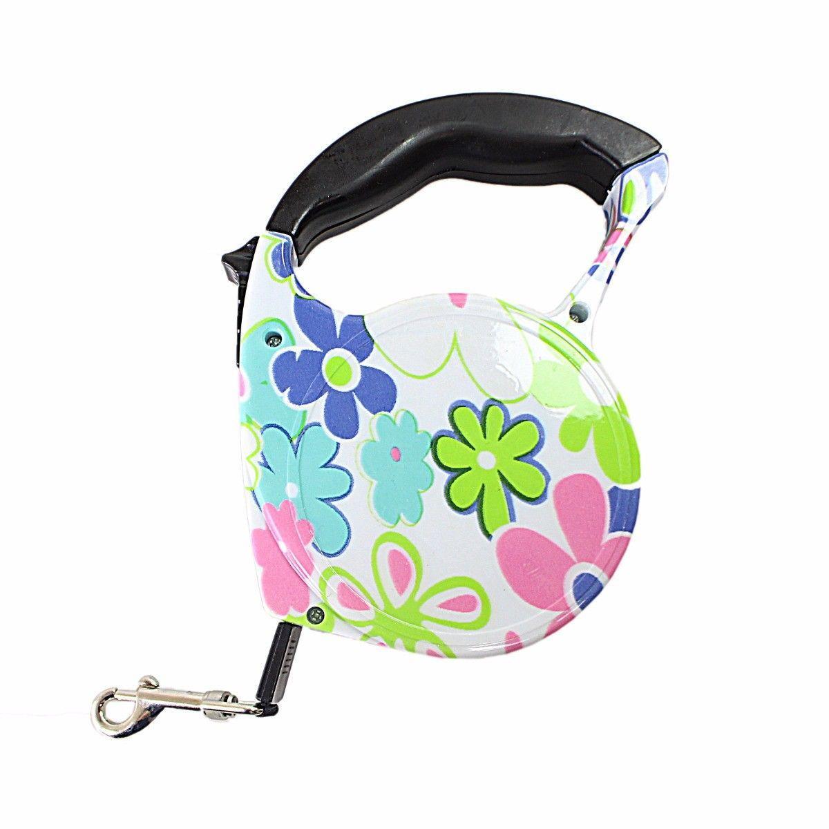 Retractable Dog Lead with Comfortable Grip 16.5 cm / 5 m Assorted Designs 0053 (Parcel Rate)