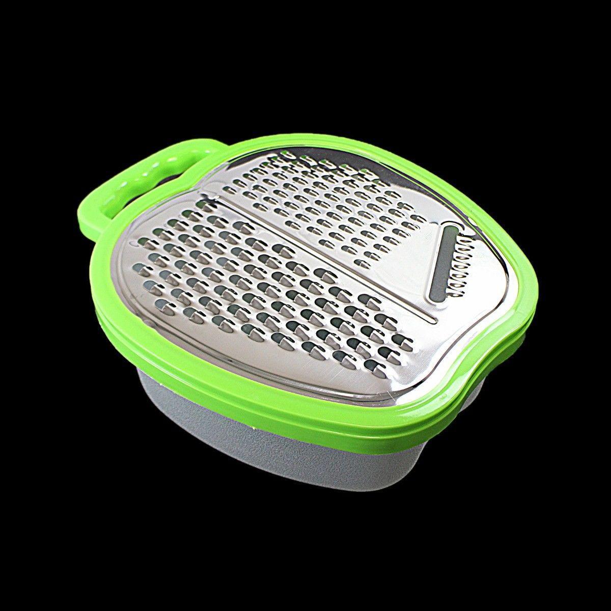 Plastic Apple Shaped Multifunctional Grater with Storage Box Assorted Colours 0419 (Parcel Rate)