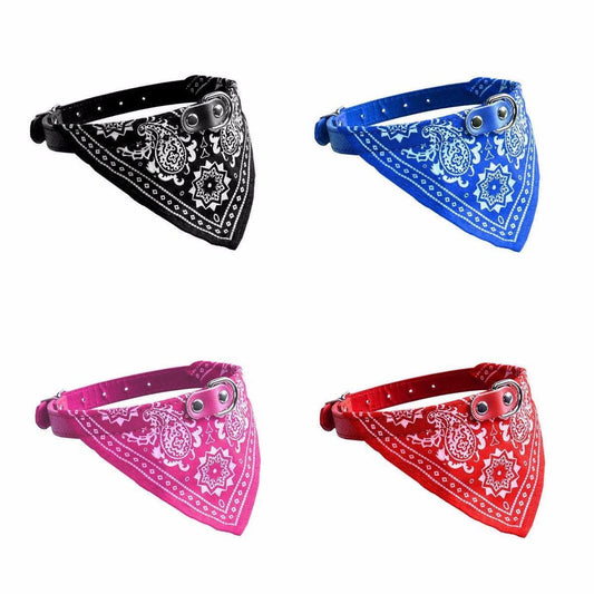 Pet Dog Collar with Triangle Bandana Scarf Small 42 cm Assorted Colours 0034 (Parcel Rate)