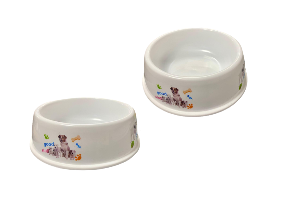 Pet Dog Cat Plastic Feeding Bowl 16cm Assorted Colours 4202 (Parcel Rate)