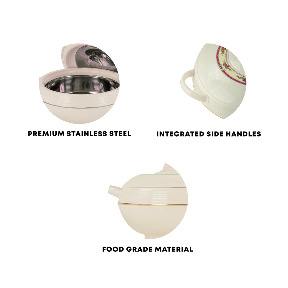 SQ Professional Ambiente Insulated Hot Pot Set of 3 1.2-1.6-2.5L Cream P7950 / 4227 (Big Parcel Rate)