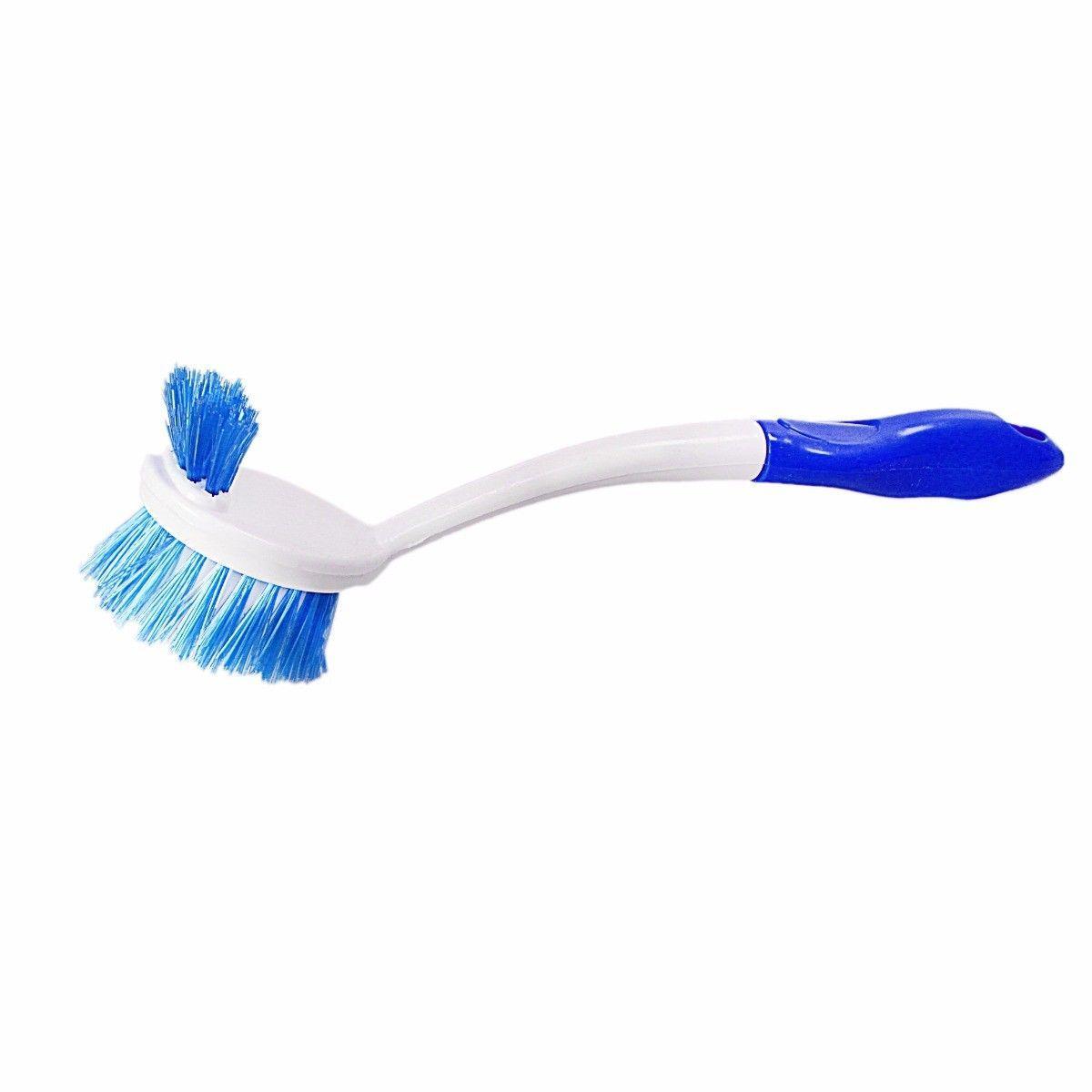 Plastic Double Sided Cleaning Washing Up Scrubbing Dish Brush 28 cm Assorted Colours 4025 (Parcel Rate)