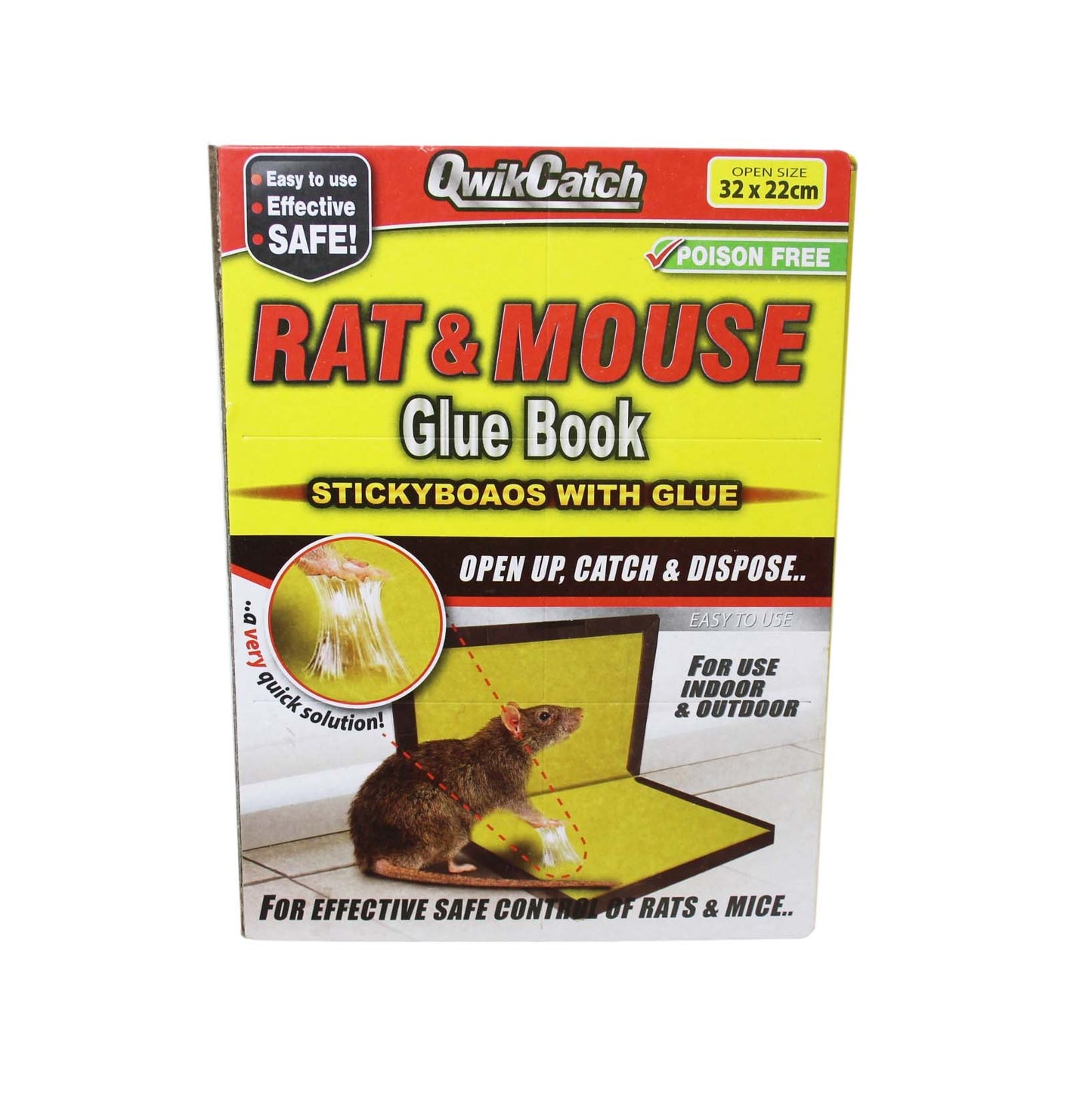 QuickCatch Rat & Mouse Glue Book 32 x 22 cm Poison Free 50544 (Parcel Rate)