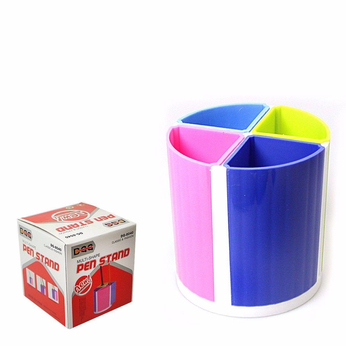 4 Compartment Office/Home Stationery Pen Stand Multi Colour 4058 (Parcel Rate)