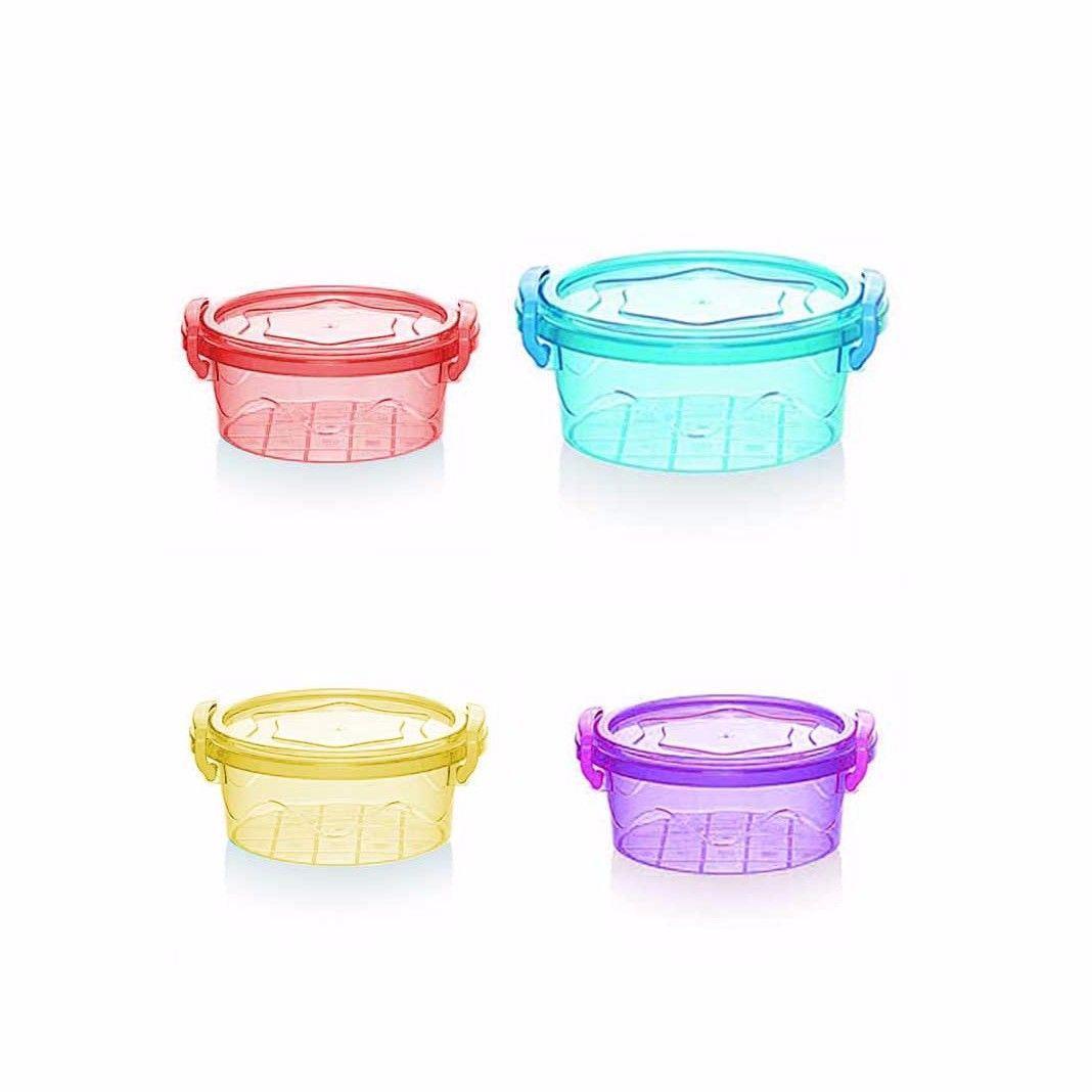 Mini Round Food Storage Container 300ml Assorted Colours AK241 (Parcel Rate)