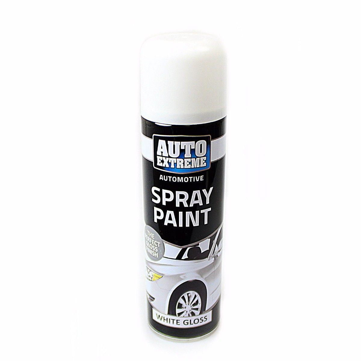 250ml White Gloss Spray Paint Aerosol Can Auto Extreme Metal Wood  1902 (Parcel Rate)