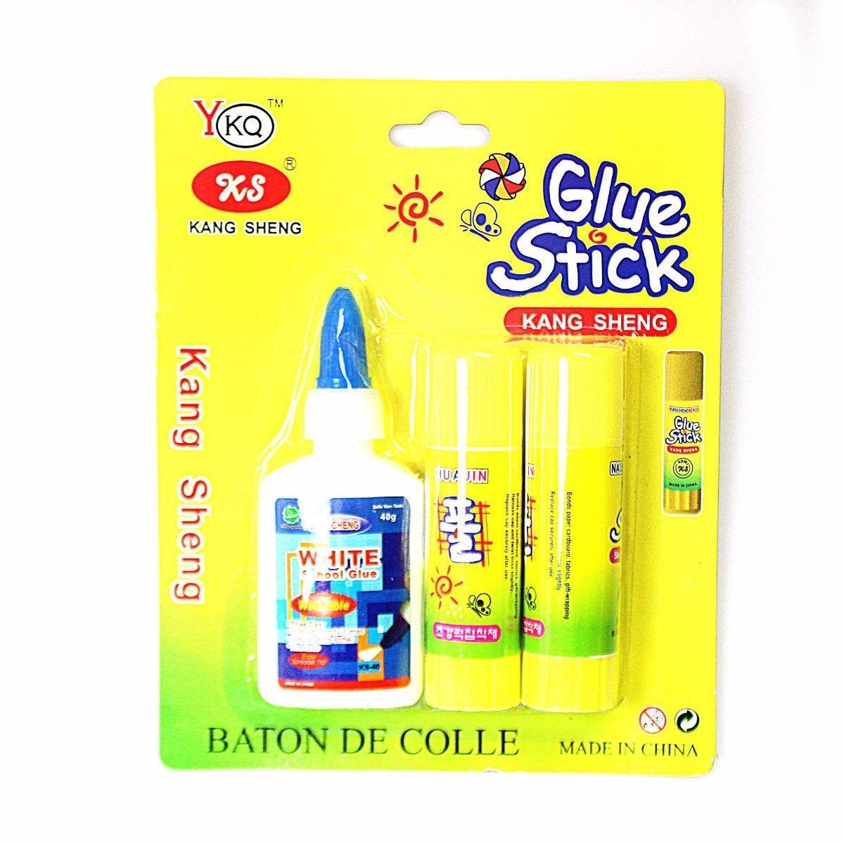 3 Pack Glue Stick x 2 With x 1 White School Glue 2840 (Parcel Rate)