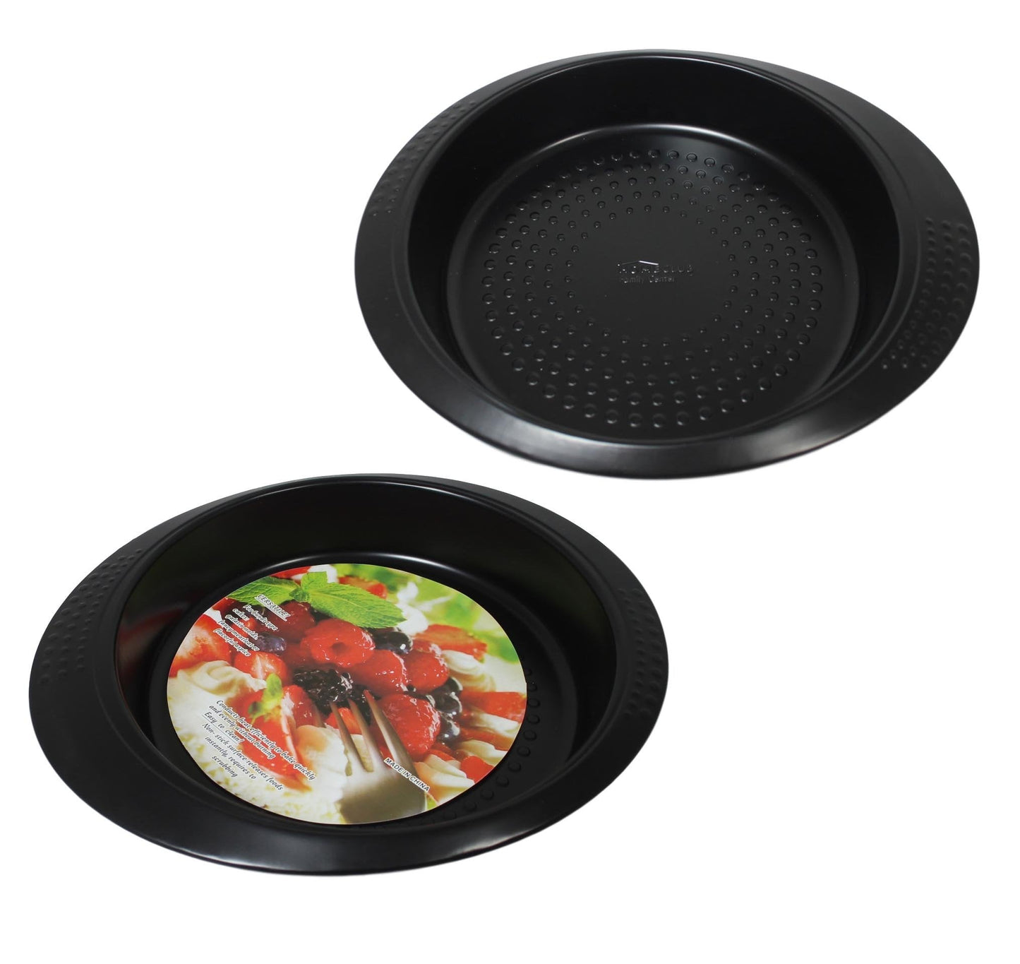 Household Baking Tray Black Dotted Air Non Stick Surface Round Tray 26cm 5561 (Parcel Rate)