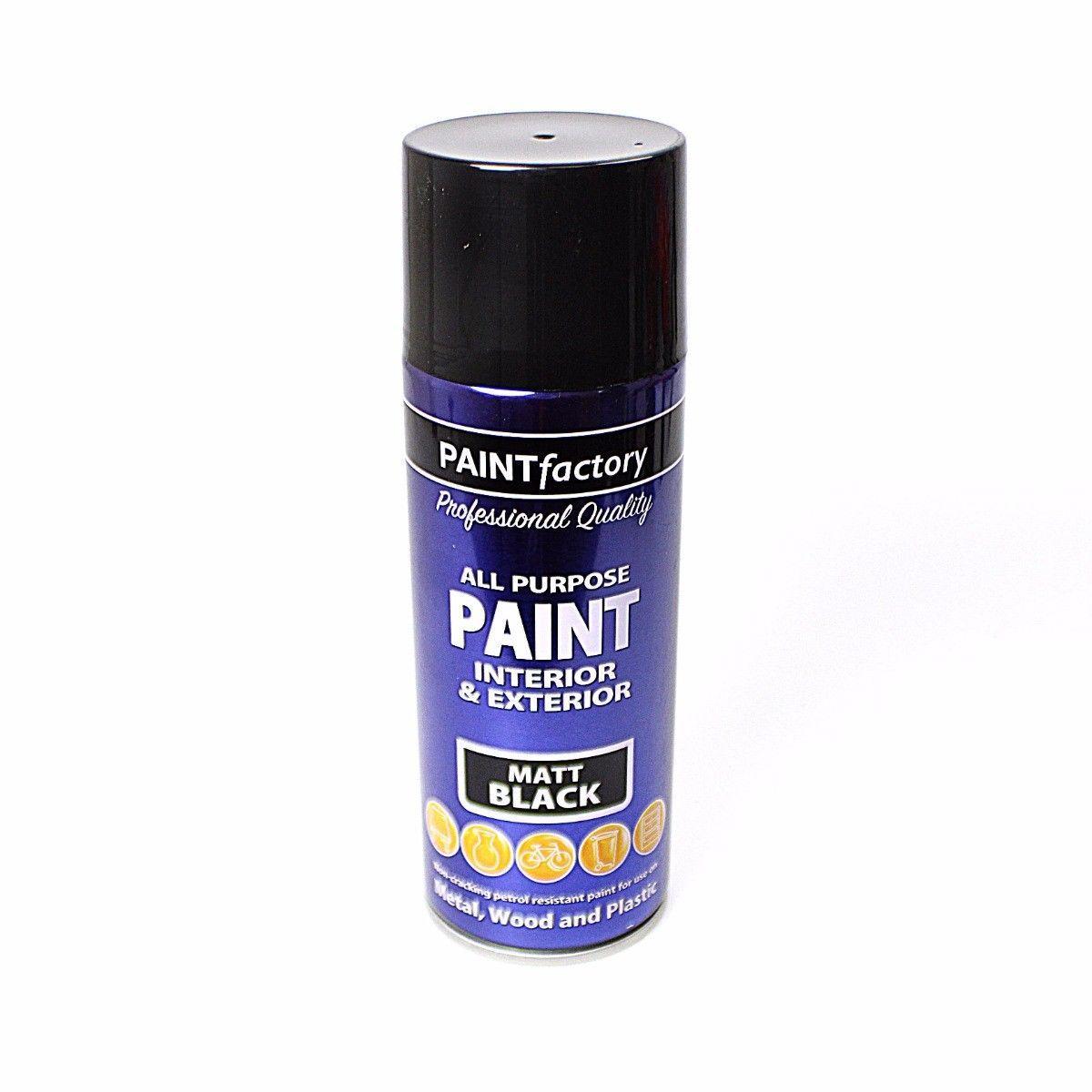 400ml All Purpose MATT BLACK Aerosol Spray Paint Can Household Car Plastic 1733 (Parcel Rate)