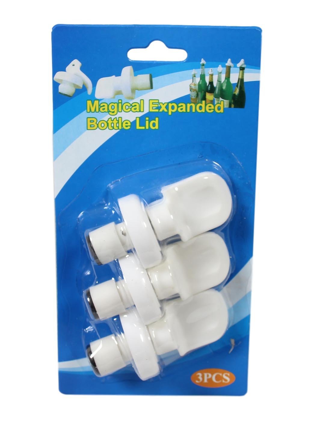 Plastic Oil Vinegar Wine Bottle Stopper 7cm Pack of 3 White 5606 (Parcel Rate)