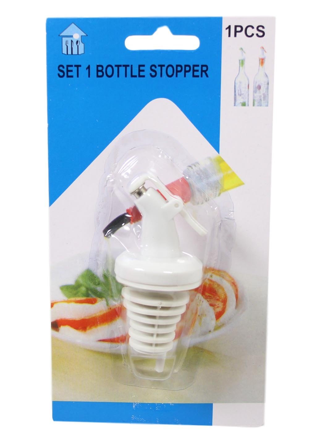 Plastic Oil Vinegar Wine Bottle Stopper Pourer Spout 9cm White 5607 (Parcel Rate)