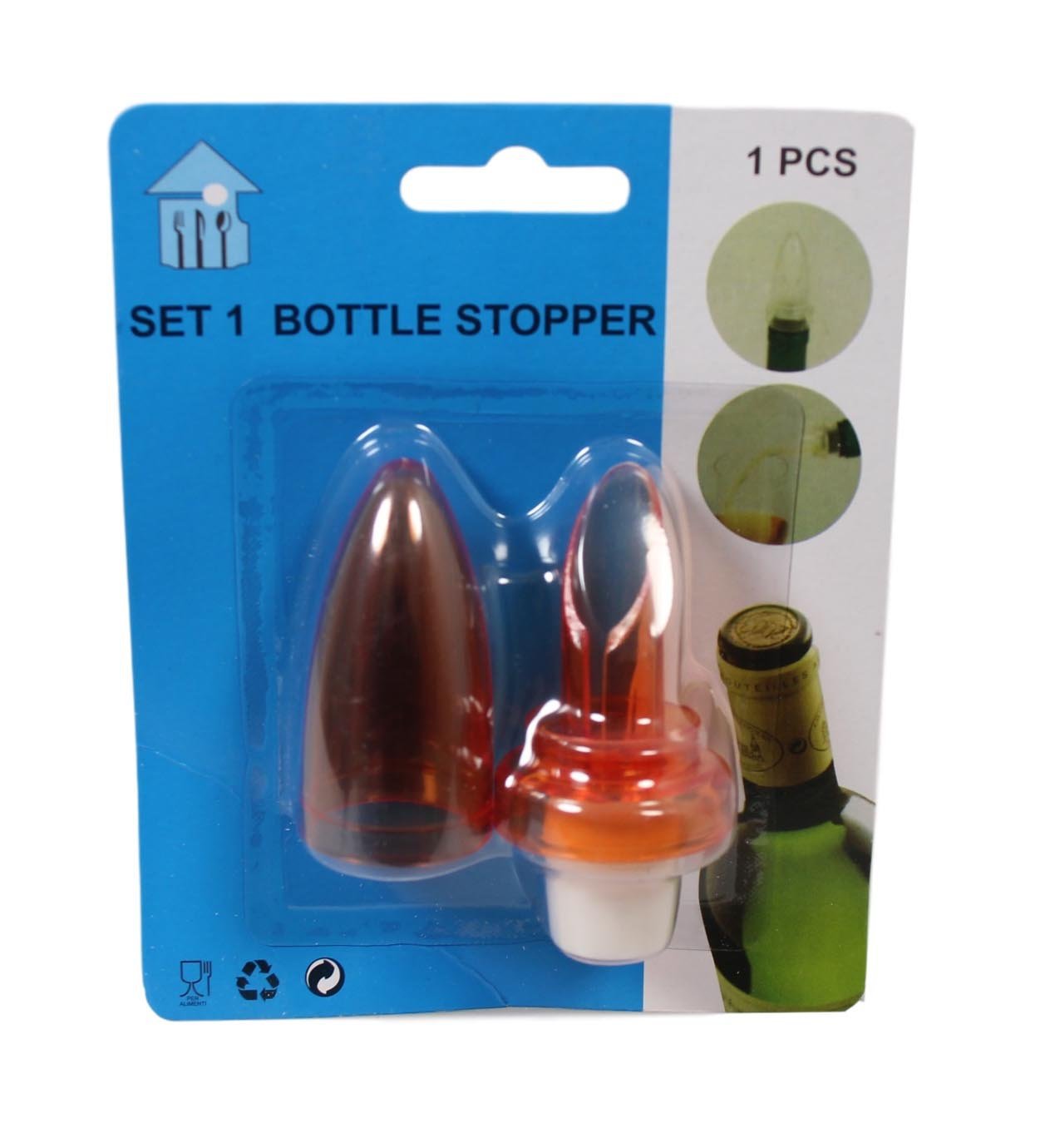 Plastic Oil Vinegar Wine Bottle Stopper Pourer Spout with Lid Assorted Colours 5608 (Parcel Rate)