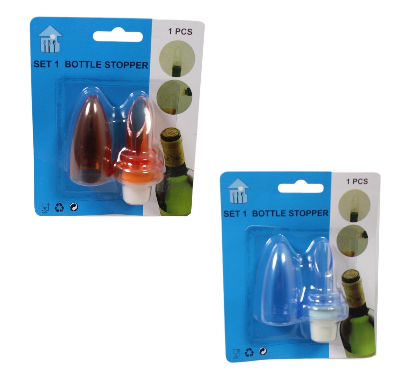 Plastic Oil Vinegar Wine Bottle Stopper Pourer Spout with Lid Assorted Colours 5608 (Parcel Rate)