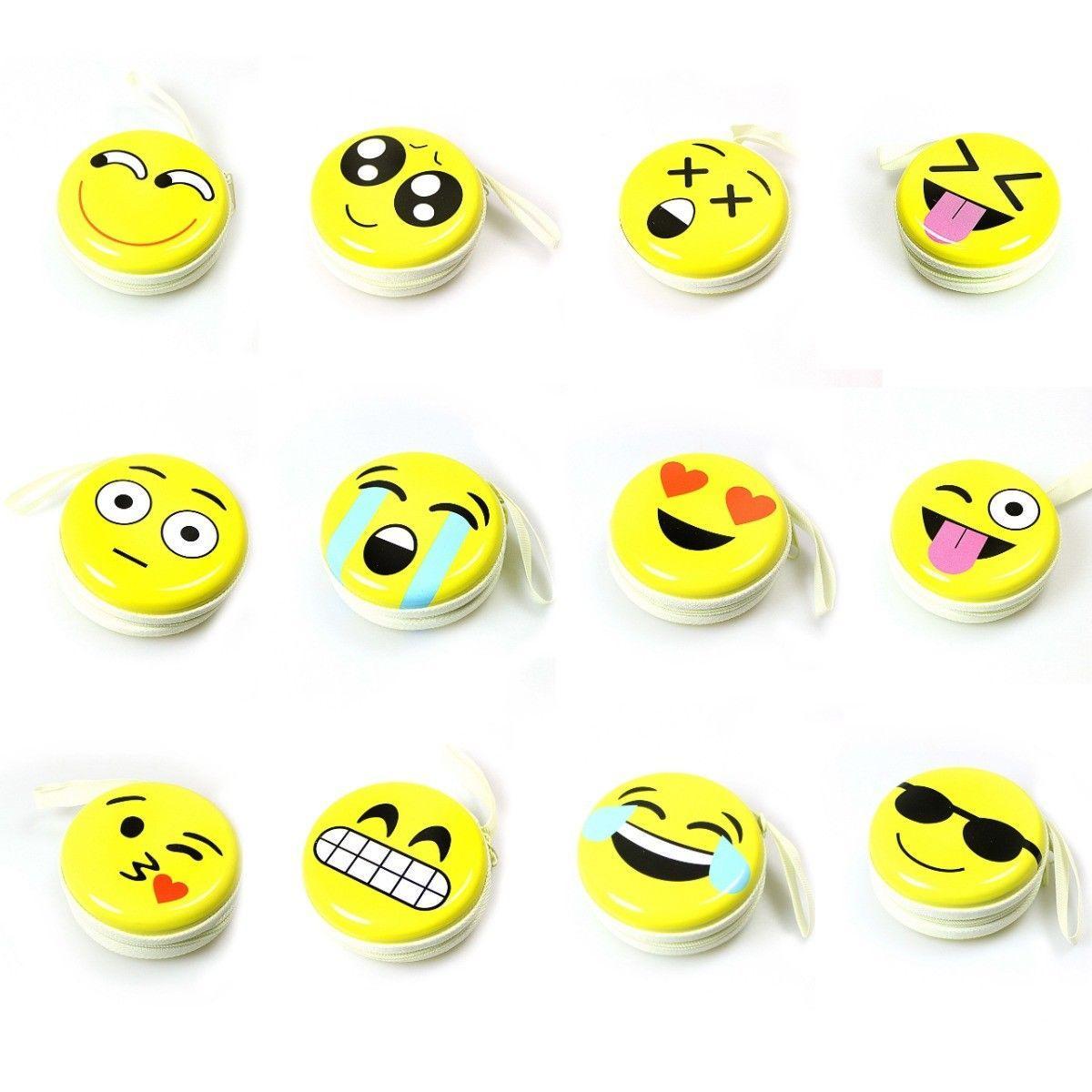 Emoji Face Earphone Coin Pouch 7.5 x 7 cm Assorted Designs 4496 A (Large Letter Rate)