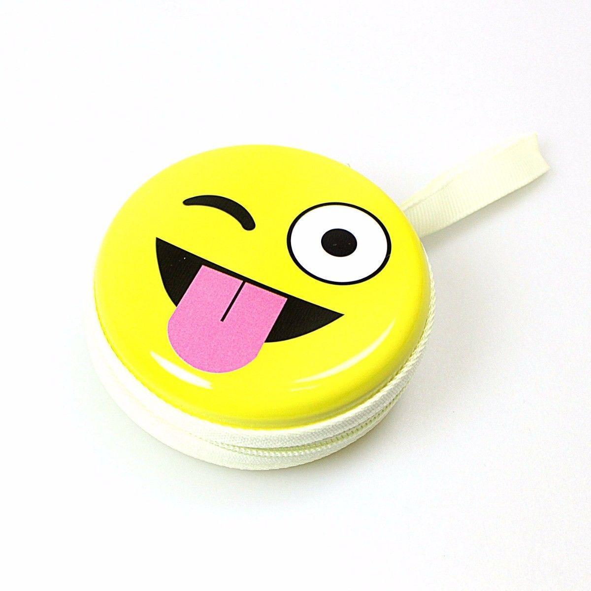 Emoji Face Earphone Coin Pouch 7.5 x 7 cm Assorted Designs 4496 A (Large Letter Rate)