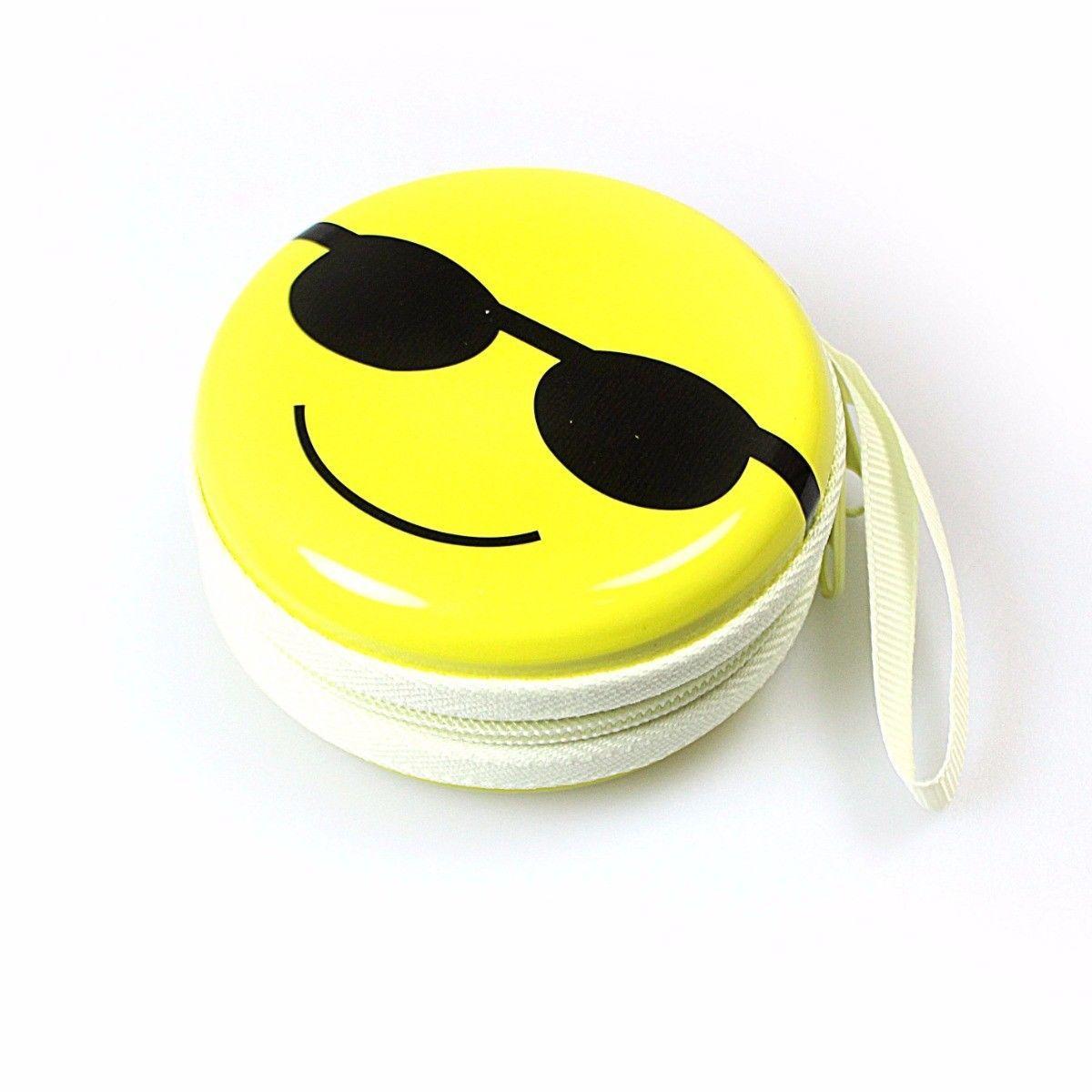 Emoji Face Earphone Coin Pouch 7.5 x 7 cm Assorted Designs 4496 A (Large Letter Rate)