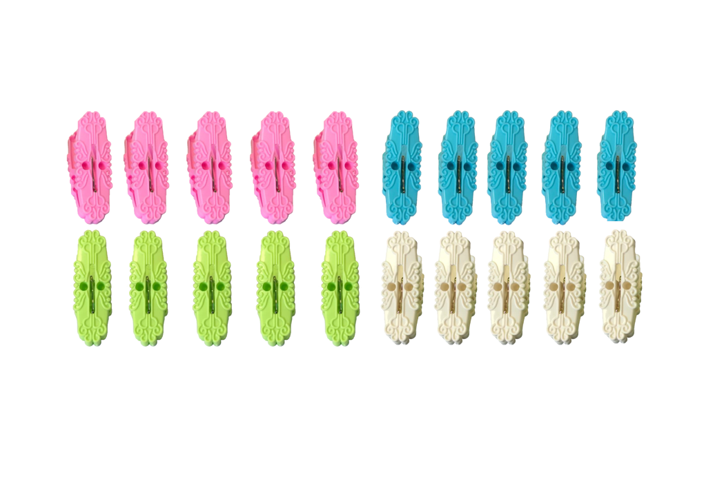 Plastic Washing Line Clothes Pegs 5 cm Pack of 20 Assorted Colours 5747 (Parcel Rate)