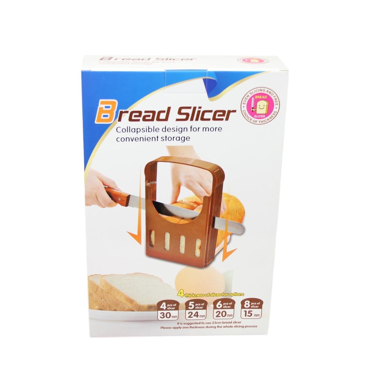 Bread Slicer Collapsible Design 4 Thickness Slice Options 30mm/24mm/20mm/15mm 5825 (Parcel Rate)