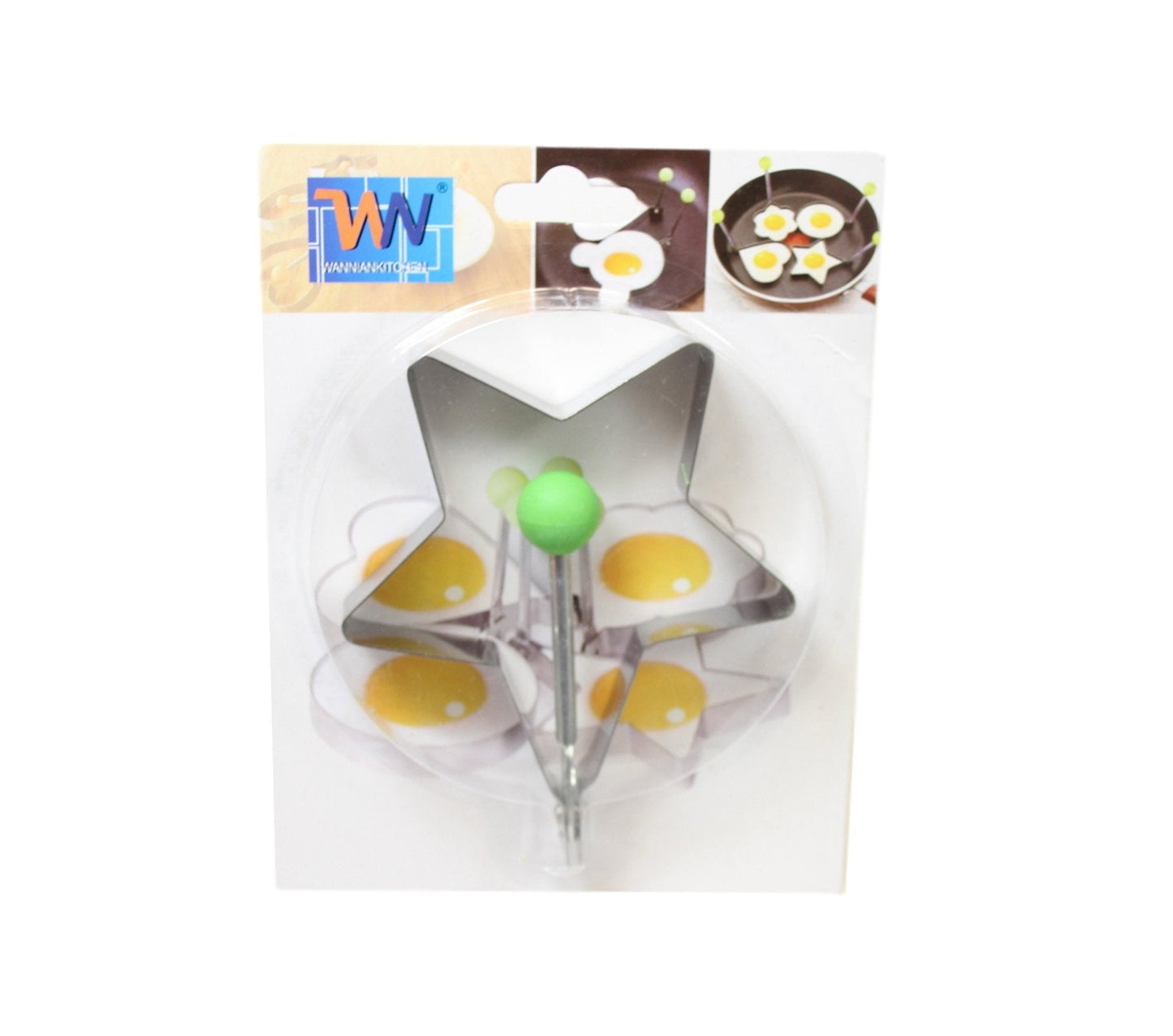 Stainless Steel Egg Mould Star Flower Shaped Easy Handle Bake Mould 9.5cm 5901 (Large Letter Rate)