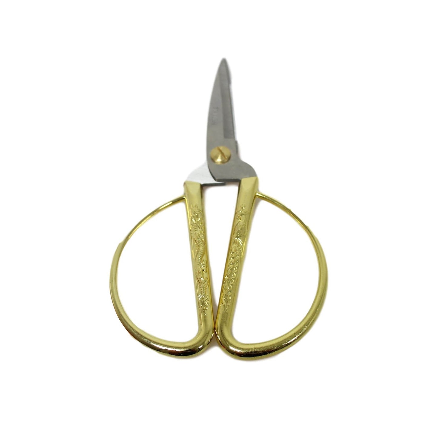 Stainless Steel Traditional Sewing Cutting Scissors with Gold Handle 19cm 5932 (Parcel Rate)