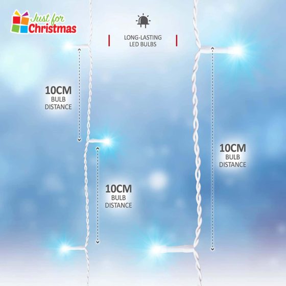 480LED Brilliant Ice White Icicle Lights 6046 (Parcel Rate)p