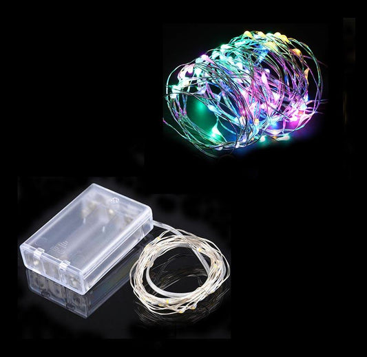 LED Lights Aluminium Wire Multi-Colour Micro 2 Settings Flashing Steady LED 10 Metre 6114 (Large Letter Rate)P