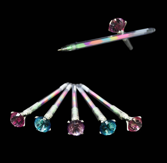 Multicolour Ink Gel Pen Diamond Top 19 cm Assorted Colours 2203 / 6620 (Large Letter Rate)