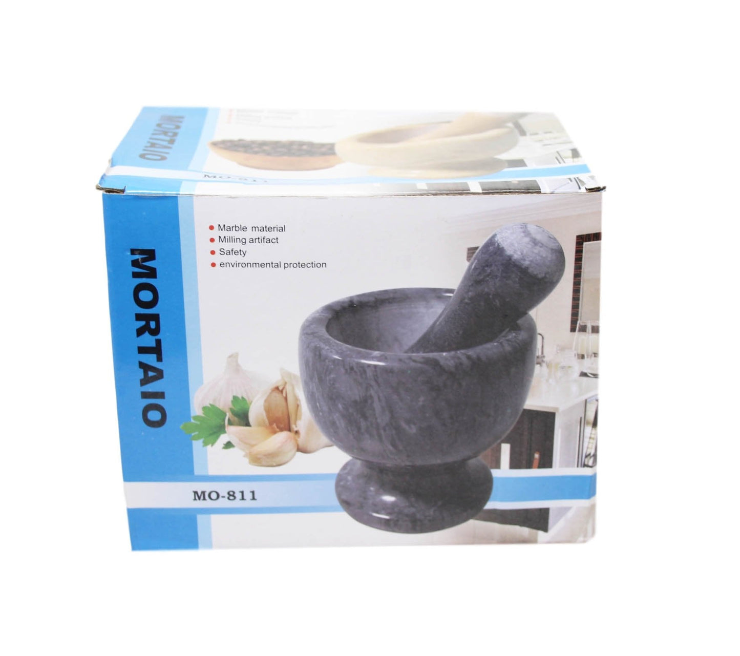 Pestle and Mortar Set Garlic Herb Spice Resin Mixing Grinding Crusher Bowl 6230 (Parcel Rate)