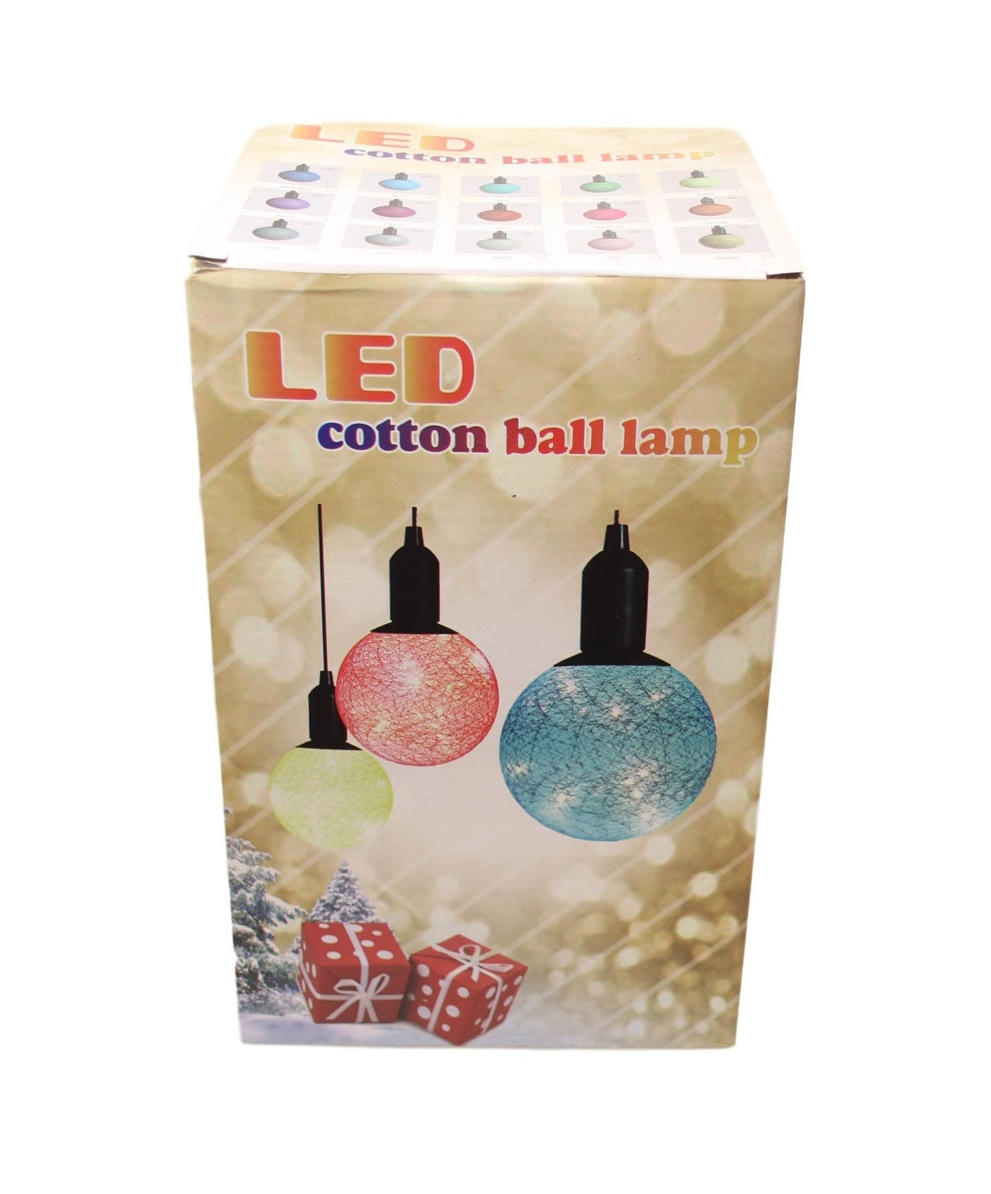 (M) Cotton Ball Ceiling Lamp Battery Operated String LED Indoor Hook Assorted Colours 6332 (Parcel Rate)