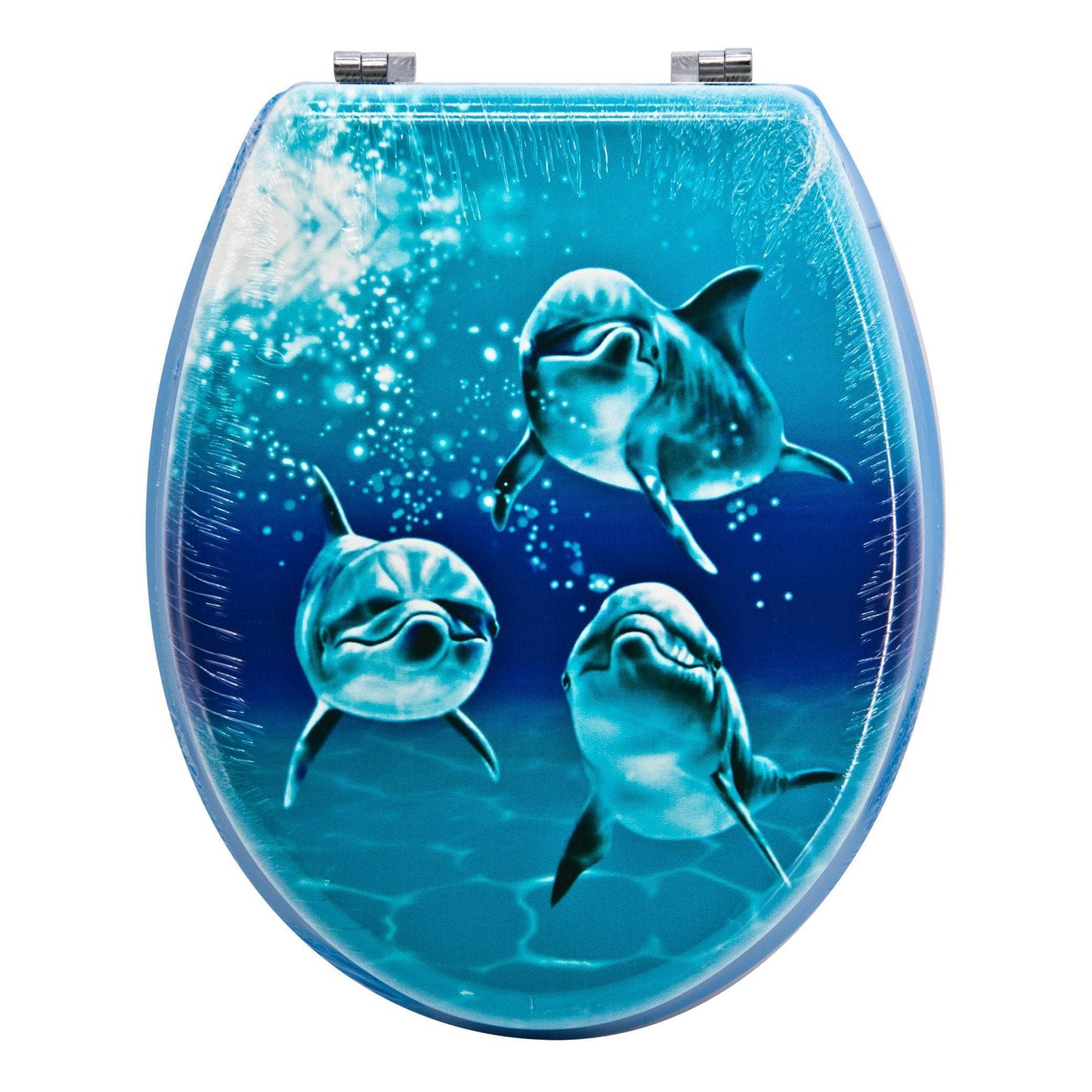 Toilet Seat Aquatic Dolphin Trio Sitting Toilet Seat (W) 36mm x (L) 43cm 6465 A (Parce Rate)