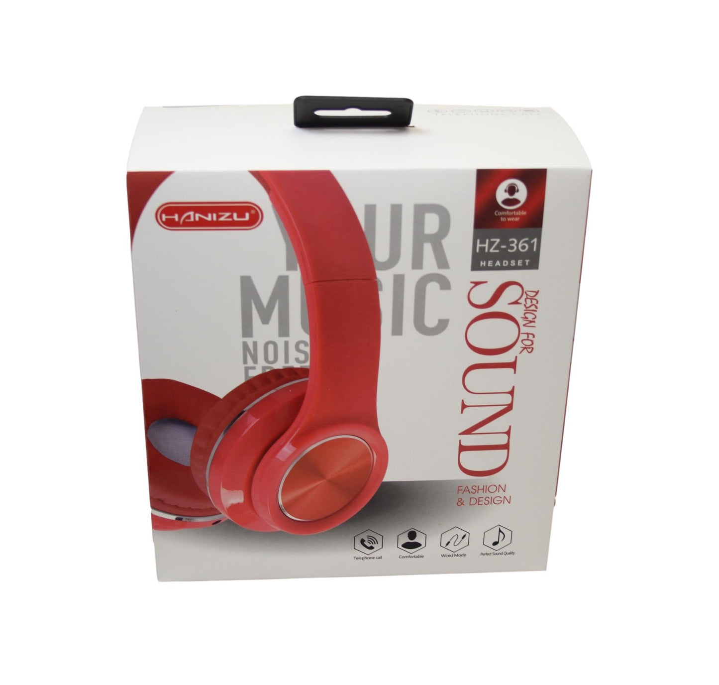 HZ Cord Wired Headphones HZ-361 Assorted Colours 6583 (Parcel Rate)