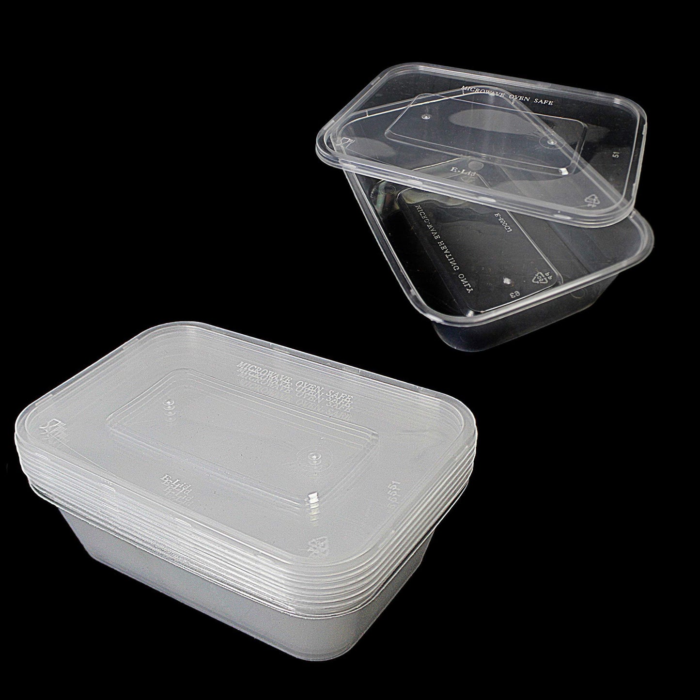 Disposable Plastic Microwave Food Container Pack of 6 500 ml SK1100 (Parcel Rate)