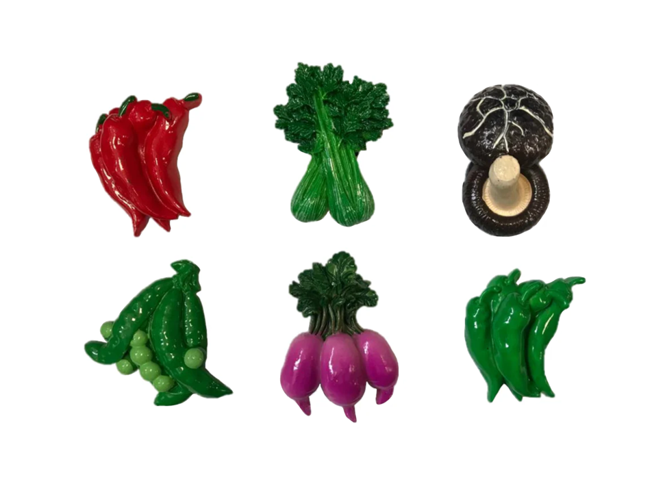 Fridge Magnet Vegetable Design 6 cm Assorted Designs 7050 (Parcel Rate)