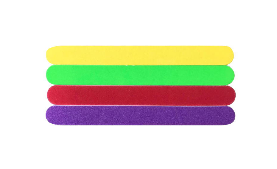 Nail Files Emery Board Pack of 4 18 cm Assorted Colours 7138 (Parcel Rate)