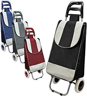 Shopping Trolley Solid Colour with One Stripe Pattern 92 x 26 x 21cm Assorted Colours 1220 A (Big Parcel Rate)