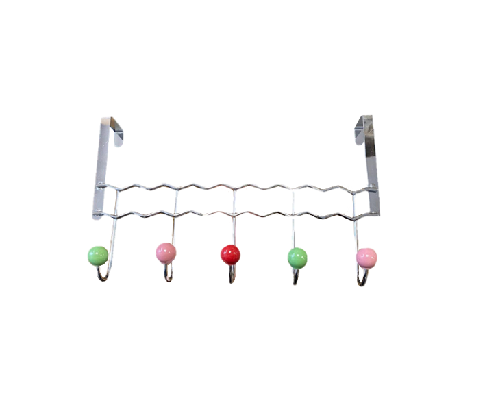 Metal Coat Hook 5 Door Hanger Rack 40 x 25 cm 7301 (Parcel Rate)