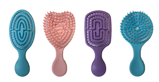 Mini Plastic Hair Brush Comb 14 cm Assorted Designs and Colours 7386 (Parcel Rate)