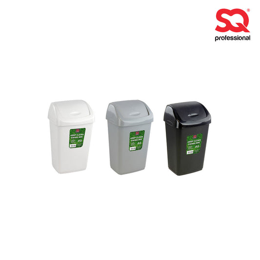 SQ Professional Plastic Swing Bin 9 Litre W 23cm x D 18.5cm x H 39.5cm Assorted Colours 7563 (Parcel Rate)