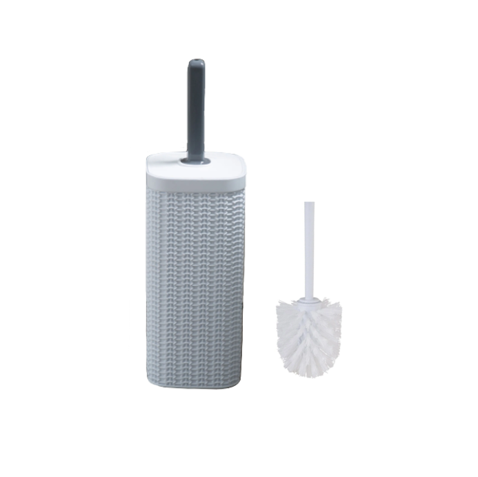 Plastic Bathroom Toilet Brush with Stand Holder 25.5 x 11.3 x 11.3 cm 7626 (Parcel Rate)