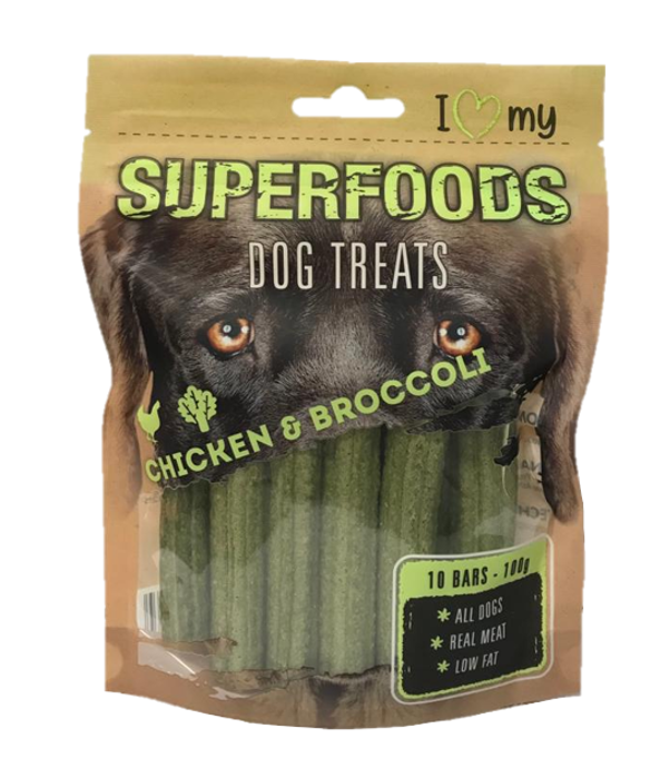 Pet Dog Treats Superfoods Chicken & Broccoli 100g 77084 (Parcel Rate)