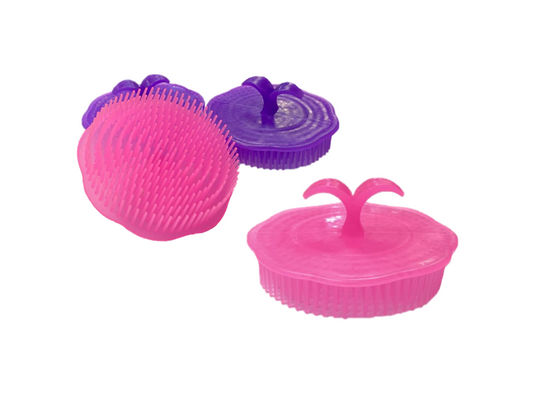 Plastic Shower Hair Scalp Brush 7.5cm Pack of 4 Assorted Colours 7740 (Parcel Rate)