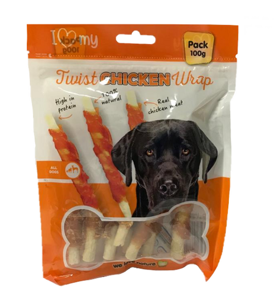 Pet Dog Treats Chicken Twist 100g 77695 (Parcel Rate)