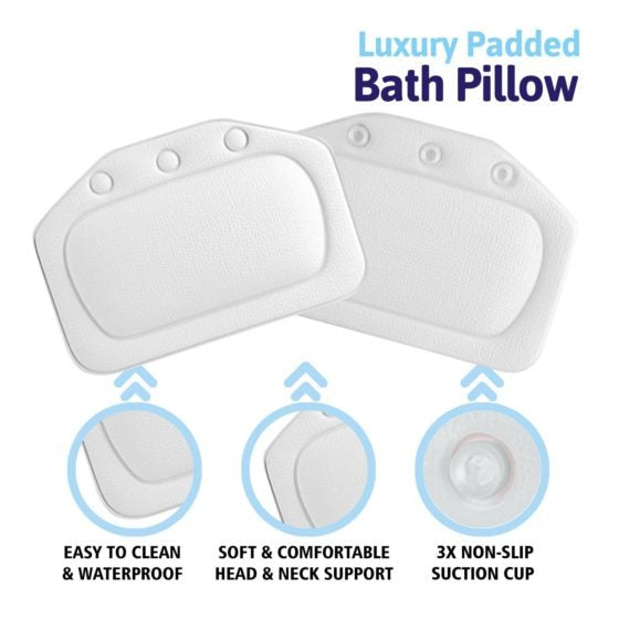 Non Slip Comfort Bath Pillow Cushion 31 x 21cm 8911 (Parcel Rate)