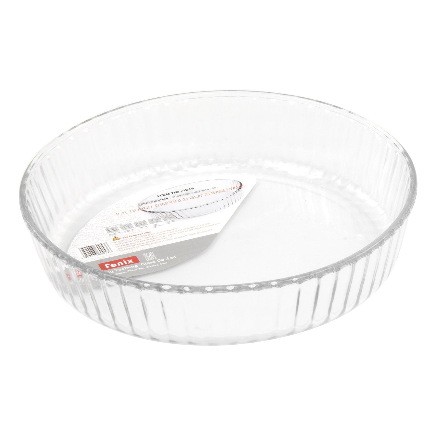 Tempered Glass Round Flan Tray Baking Cooking Dish 2 Litre 26 x 6cm 8976 (Parcel Rate)