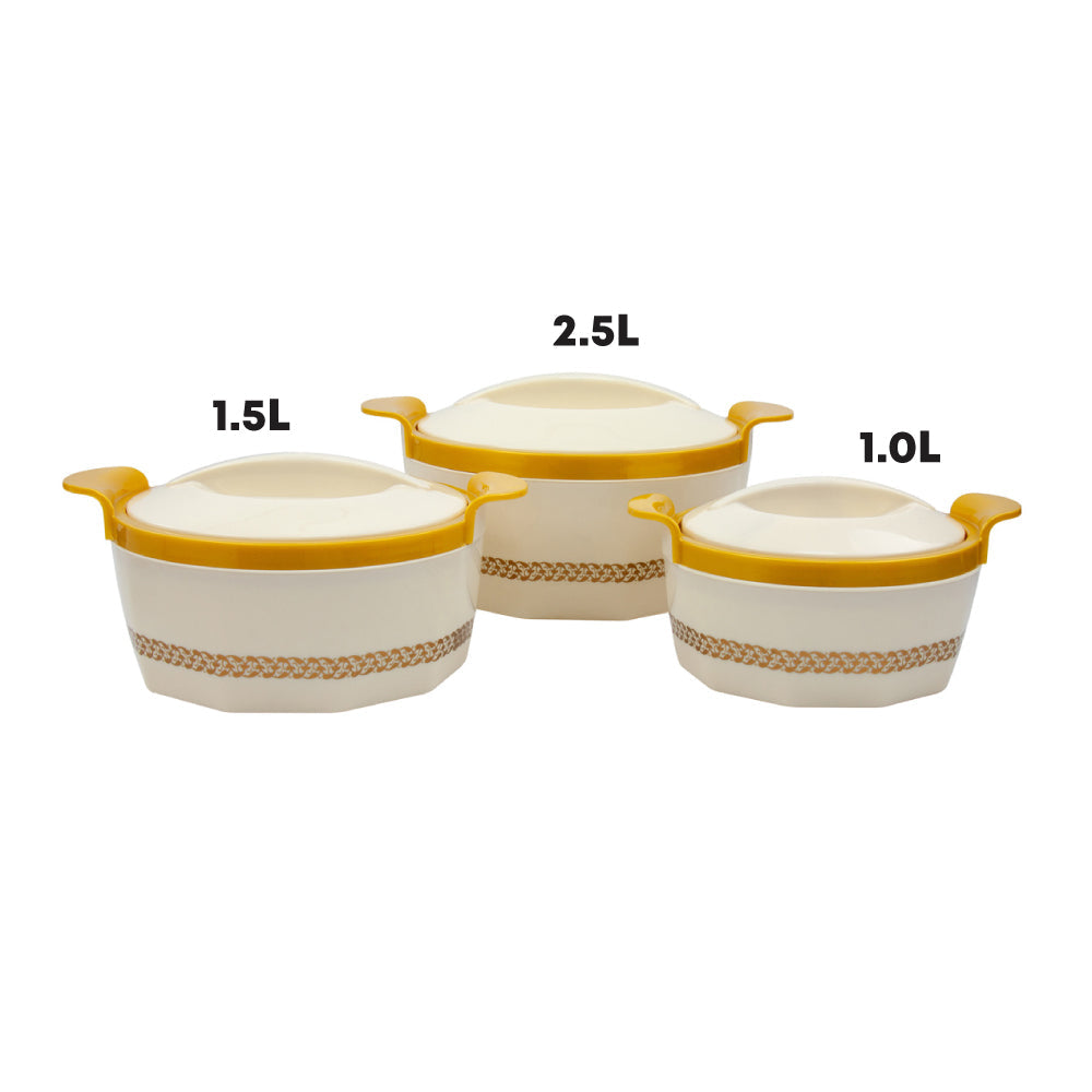 SQ Professional Fionna Hot Pot Set 3pc 1.0 - 1.5 - 2.5L Beige 9351 (Big Parcel Rate)