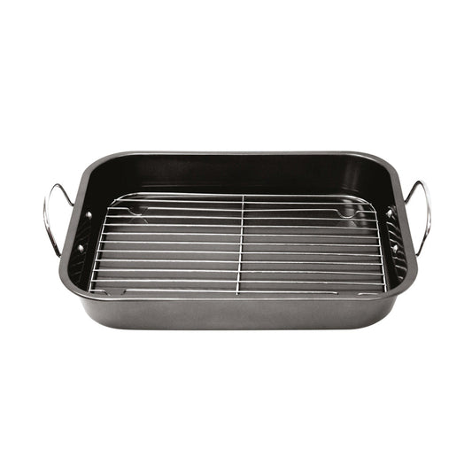 SQ Professional Non Stick Roasting Tray with Rack 37 x 29 x 5.5 cm / 3.5L 3164 (Parcel Rate)