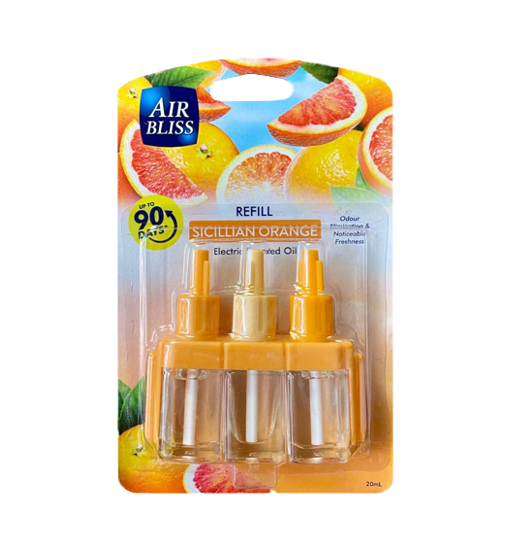 Air Bliss Air Freshener Scented Oil Plug In Refill 20ml Sicilian Orange ASO (Parcel Rate)