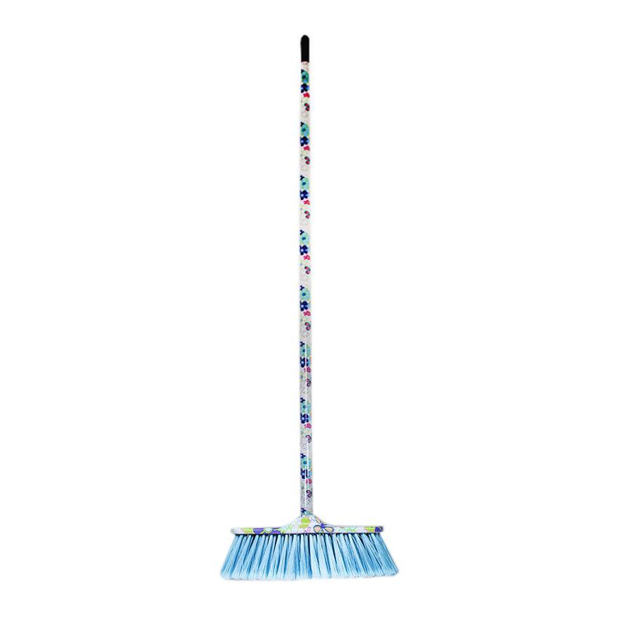 Indoor Sweeping Soft Bristles Brush Broom with Handle Assorted Designs and Colours 5107 (Big Parcel Rate)