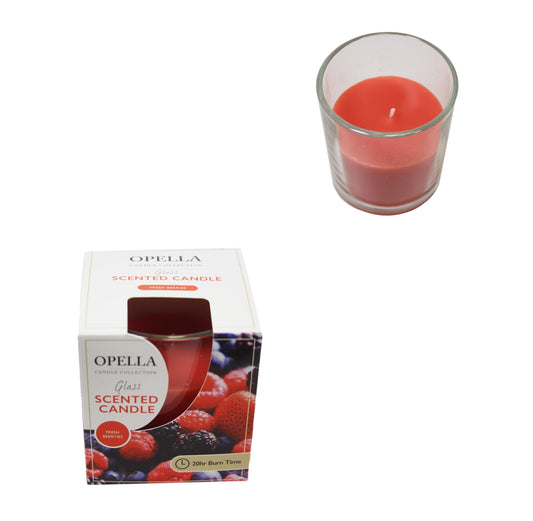 Opella Scented Candle In Glass Jar Fresh Berries Fragrance 5 x 6.5 cm CDJARB (Parcel Rate)